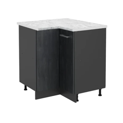 Abbildung von Vicco Eckunterschrank R Line, Schwarz Beton/Anthrazit, 75.6 cm AP Marmor