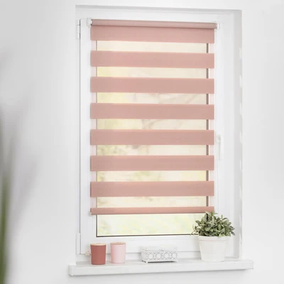 Abbildung von LICHTBLICK ORIGINAL Doppelrollo &quot;Duo Rollo Klemmfix, ohne Bohren, verspannt&quot;, halbtransparent, verspannt, Einfache Klemm Montage Bohren. Für Fenster &amp; Türen geeignet.