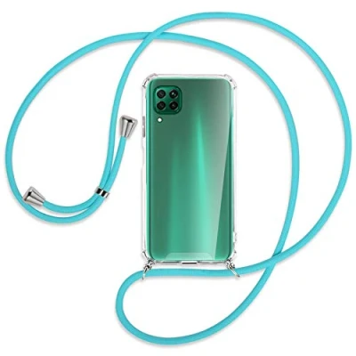 Abbildung von mtb more energy® Handykette kompatibel mit Huawei P40 Lite (6.4&#039;&#039;) türkis Smartphone Hülle zum Umhängen Anti Shock Strong TPU Case