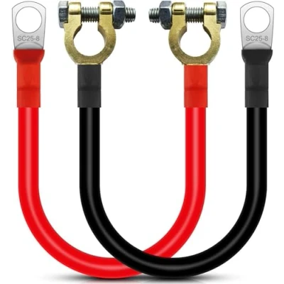 Abbildung von HuaLiSiJi Batterie Wechselrichter Kabel 25mm² 3AWG Batterieklemmen mit 12V 24V SC25 8 für Autos, Schiffe, Solarenergie, Wohnmobile, Motorräder, Rasenmäher, 30cm