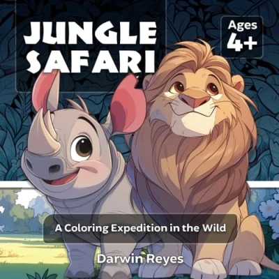 Abbildung von Cute Jungle Animals Coloring Book for Kids Ages 4 and Up: Safari: Lions, Tigers, Giraffes, Other Wild (Kids Series)
