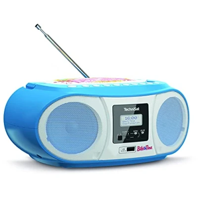 Abbildung von TechniSat DIGITRADIO 1990 Bibi und Tina Edition Stereo Boombox mit DAB+/UKW Radio CD Player (Bluetooth Audiostreaming, Kopfhöreranschluss, USB, Ladefunktion, AUX in, Uhr, Tragegriff, 3 W) blau