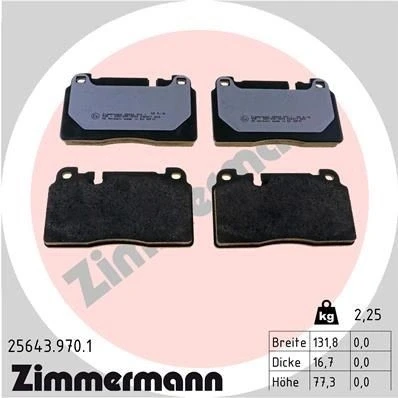 Abbildung von ZIMMERMANN 25643.970.1 Bremsbelagsatz für Verschleißwarnanzeiger vorbereitet Foto entspricht Lieferumfang AUDI: A6 C7 Avant, Q5, Limousine