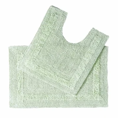 Abbildung von Homescapes Badematte 2 teiliges Luxus Badematten Set 100% Baumwolle lindgrün, Höhe 30 mm