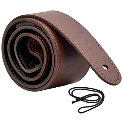 Abbildung von Vesaneae Gitarrengurt Verstellbarer 118 136cm, Gitarrenband aus Leder, Gitarren Gurt PU Lederenden, Kustischer Elektrischer Baß Bügel, für Akustische, Gitarren, und Bässe