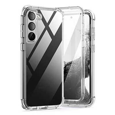 Abbildung von SURITCH Kompatibel mit Samsung S23 Hülle Schutzhülle 360 Stoßfest Transparent Front Und Rückenschutz Handyhülle TPU Bumper Eingebautem Displayschutz für Galaxy