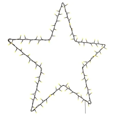 Abbildung von vidaXL Weihnachtsbeleuchtung Stern Silhouette 115 LEDs Warmweiß, Lichterkette, Weihnachtslichterkette, hängende Weihnachtsdekoration, LED Lichterkette
