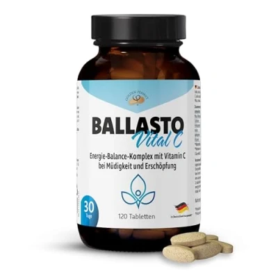 Abbildung von GOLDEN PEANUT Energie Stoffwechsel Tabletten mit Maca Pulver, Flohsamenschalen, Inulin, Apfelpektin und Vitamin C, Ballaststoff Komplex Monatsvorrat