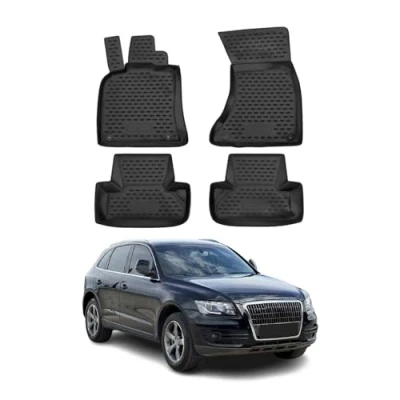Abbildung von OMAC Gummimatten Fußmatten kompatibel mit Audi Q5 8RB 2008 2017 TPE Automatten Schwarz 4X