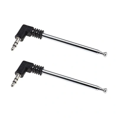 Abbildung von ECSiNG 2 Stück 3,5 mm Klinke FM Radio TV 4 Abschnitte Teleskopantenne Kompatibel mit Handy Indoor Bluetooth Stereo Receiver AV Audio Vedio Heimkino