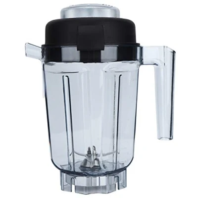 Abbildung von 0,9L Transparenter Mixer Behälter mit Edelstahlklingen Ersatzteile für Container 32oz, 25,5 x 21 13 cm