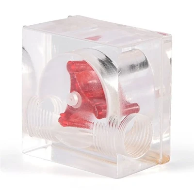 Abbildung von Topiky Durchflussanzeiger, Sensor für Kühlung Durchflussmesser mit 3 Laufrad blättern PC Wasserkühlsystem G1 / 4 Gewinde(Quadrate 2 Wege)