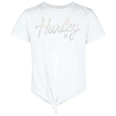 Abbildung von Hurley Mädchen Hrlg Knotted Boxy Tee T Shirt, schwarz, 12 Años