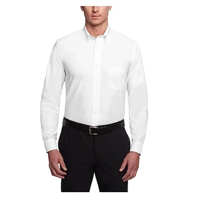 Abbildung von Van Heusen Herren Kleid Hemd Regular Fit Oxford Solid Buttondown Kragen, Weiss/opulenter Garten