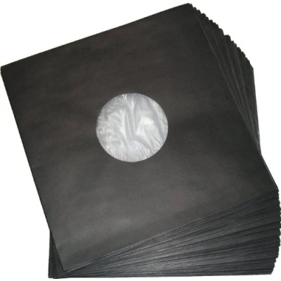 Abbildung von LP Schallplatten Innenhüllen mit Fütterung Deluxe schwarz Protected (100 Stück)