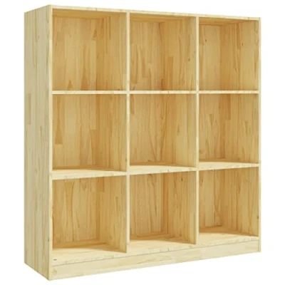 Abbildung von SDWEHO7 Bücherregal Standregal freistehendes Büroregal Aktenregal Aufbewahrungsregal Raumteiler Lagerregal für Wohnzimmer, 104x33,5x110 cm Massivholz Kiefer