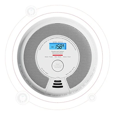 Abbildung von X Sense Vernetzbarer kombinierter Rauch und Kohlenmonoxid Melder mit LCD Anzeige &amp; 10 Jahres Batterie, Keine Apps SBS50 Basisstation, SC07 W, 1er Set