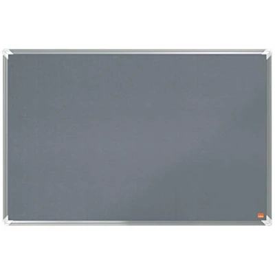Abbildung von Nobo Filz Notiztafel, 60 x 90 cm, Aluminiumrahmen, Traditionelle Eckmontage, Premium Plus, Grau, 1915195