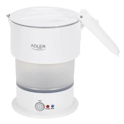 Abbildung von Adler Reise Wasserkocher AD 1377, 0,6 L, faltbares Silikongehäuse, Camping, weiß