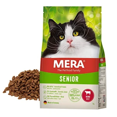 Abbildung von MERA Cats Senior Rind, Trockenfutter für Sensible Katzen, getreidefrei &amp; nachhaltig, Katzentrockenfutter mit hohem Fleischanteil, 2 kg