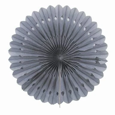 Abbildung von Creativery 1 Papierfächer 40cm (hell Silber/grau 012H) // Deko Papier Fächer Rosetten Blumen Raumdeko Papierrosetten Hängedeko