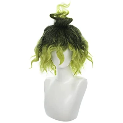 Abbildung von HIROAKIYA Gyutaro Wig, Demon Slayer Kimetsu no Yaiba Cosplay Wig with Cap