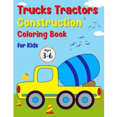 Abbildung von Trucks, Tractors, and Construction Coloring Book: Drawing Activity Books for Kids. Fun Gifts Boys Girls Ages 3 6.