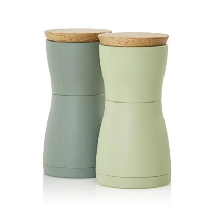 Abbildung von AdHoc Salz /Pfeffermühle Set aus 2 Gewürzmühlen TWIN manuell, (2 Stück), Hochwertiges Keramik Mahlwerk, modernes Design