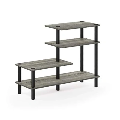 Abbildung von Furinno Besi 3 x 2 industrielles Mehrzweckregal mit Metallrahmen, Finneiche