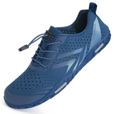 Abbildung von IceUnicorn Strandschuhe Badeschuhe Damen Herren Schwimmschuhe Aquaschuhe Sommer Schnell Trocknend Surfschuhe(Dunkel Blau,48EU)