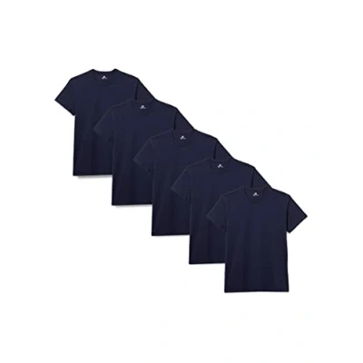 Abbildung von Lower East Basic Rundhals T Shirts für Herren (5er Pack 10er Pack) aus 100% Baumwolle I Shirt Herren, in vielen Farben, Dunkelblau, M