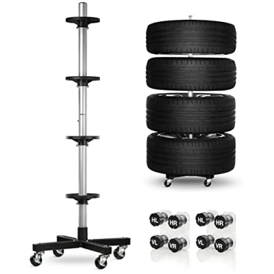 Abbildung von bonsport Felgenbaum für 4 Autoreifen inkl. 8er Set Reifenmarkierer