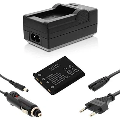 Abbildung von Akku + Ladegerät für NIKON Coolpix S200, S203, S210, S220, S230, S3000, S4000, S500, S510, S5100, S520, S570, S60, S600, S700, S80, EN EL10 Li 40B