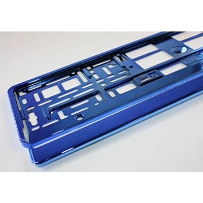 Abbildung von ZentimeX Z788670 Kennzeichenhalter Kennzeichenhalterung blau glänzend Hochglanz für DE Standard Kennzeichen 1 Stück