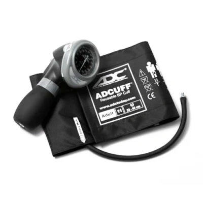 Abbildung von ADC Aneroides, handgehaltenes Blutdruckmessgerät Diagnostix 703 für den professionellen Einsatz mit Adcuff Blutdruckmanschette aus Nylon, Erwachsene, schwarz