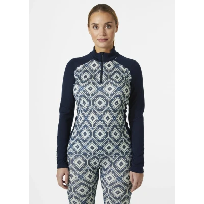 Abbildung von Helly Hansen Women Lifa Merino Midw Gra 1/2 Zip Navy Star Pixel Größe L