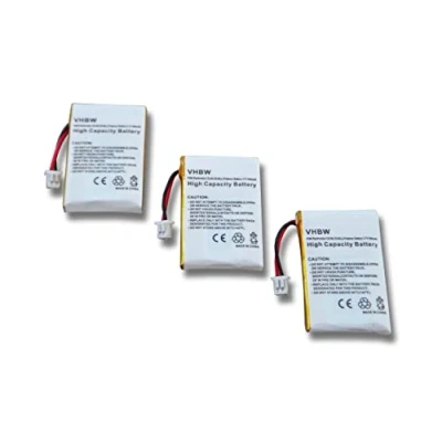Abbildung von vhbw 3X Akku kompatibel mit Plantronics CS520, CS520A, CS55, CS55H Wireless Headset Kopfhörer (300mAh, 3,7V, Li Polymer)