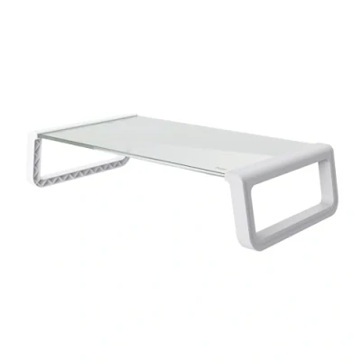 Abbildung von Trust Monta Monitorständer 41 x 22 10 cm, Bildschirmerhöhung aus Hartglas, Schreibtisch Monitorerhöhung, Monitor Stand für Laptop, Bildschirme, Computer, Notebook, Mac, PC, Büro Weiß