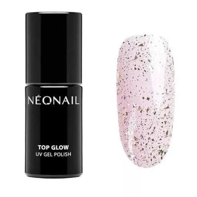 Abbildung von NEONAIL UV Nagellack Top Coat Gel Glow Gold Flakes 7,2 ml Überlack Für Nägel Lack Glitter Nageldesign