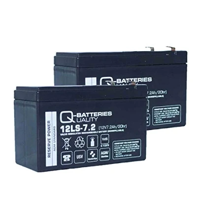 Abbildung von Ersatzakku für Brandmeldezentrale ABB BZK4E 2 x AGM Batterie 12V 7,2Ah mit VDs
