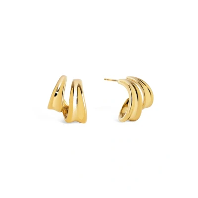 Abbildung von SINGULARU Aire Creolen. Edelstahl mit 18 Kt Vergoldeter Beschichtung. Schmuck für Damen.