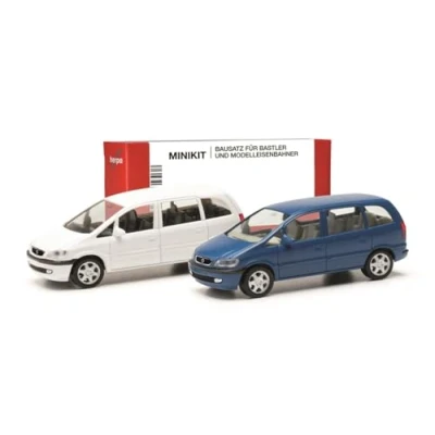 Abbildung von Herpa Modellbausatz MiniKit Opel Zafira (2 Stück), Miniatur im Maßstab 1:87, Sammlerstück, Kit für Modellbau, Kunststoff