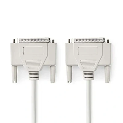 Abbildung von NEDIS Serielles Kabel D Sub 25 Pin Stecker Vernickelt rund PVC Elfenbein Plastikbeutel 3.00 m