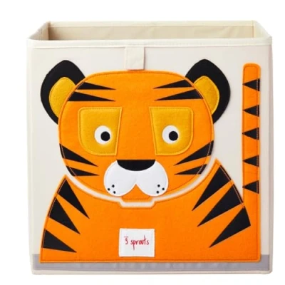 Abbildung von 3 Sprouts, Aufbewahrungsbox Kinder mit Deckel, Spielzeugbox für Kallax Regale, Box zur Spielzeugaufbewahrung, Kinderzimmer, Aufbewahrungsboxen Spielzeug Tiger