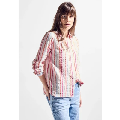 Abbildung von Cecil Seersucker Hemdbluse, Damen, Größe: XL, Pink