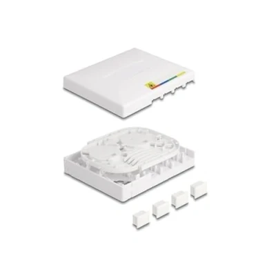 Abbildung von DeLOCK LWL Anschlussdose FTTH für 4 x SC Simplex Oder LC Duplex Weiß