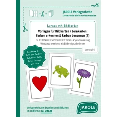 Abbildung von Vorlagen für Bildkarten / Lernkarten: Farben erkennen &amp; benennen 1 (Lernen mit Bildkarten): ca. A6 selbst erstellen: Sprachförderung, Wortschatz erweitern Sprache lernen