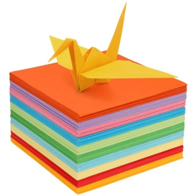 Abbildung von Belle Vous Aquarellpapier Origami Papier Set 10 Farben 15x15cm Bastelset, Basteln