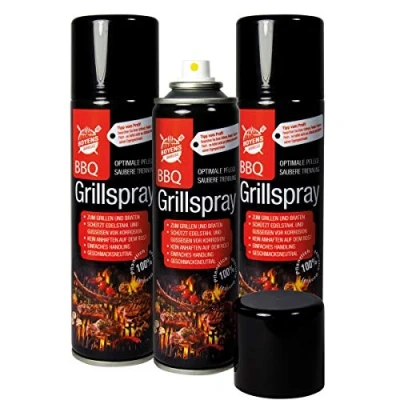 Abbildung von Boyens BBQ Grillspray 200ml Schützt Edelstahl und Gusseisen vor Korrosion Geschmacksneutral Zum Grillen Braten (3er Pack)