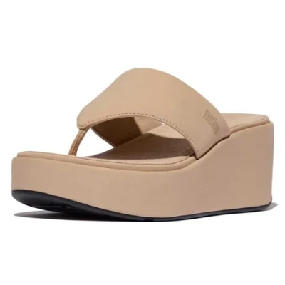 Abbildung von Fitflop Damen Platfforms Wedge Toe Post Sandals Keilsandale, beige, 41 EU